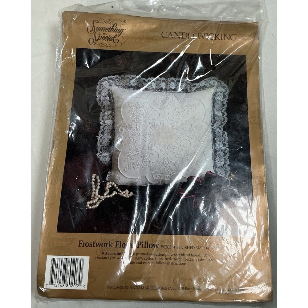 Candamar Something Special Frostwork Floral Pillow Candle Working Kit #80203 VTG